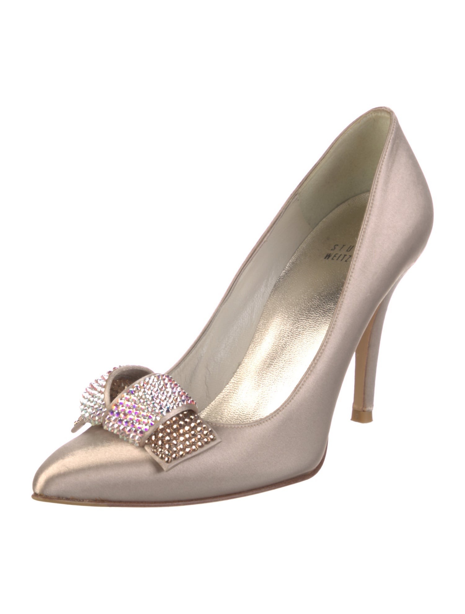 Stuart Weitzman Satin Bow Accents Pumps